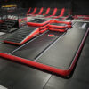 Airfloor obstacle zone trampoline park 12SPRINGS Airfloor Obstacle Zone mit AirIncline und AirBoxen in einem Trampolinpark